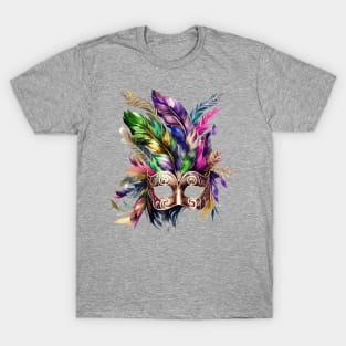 feather mardi gras mask T-Shirt